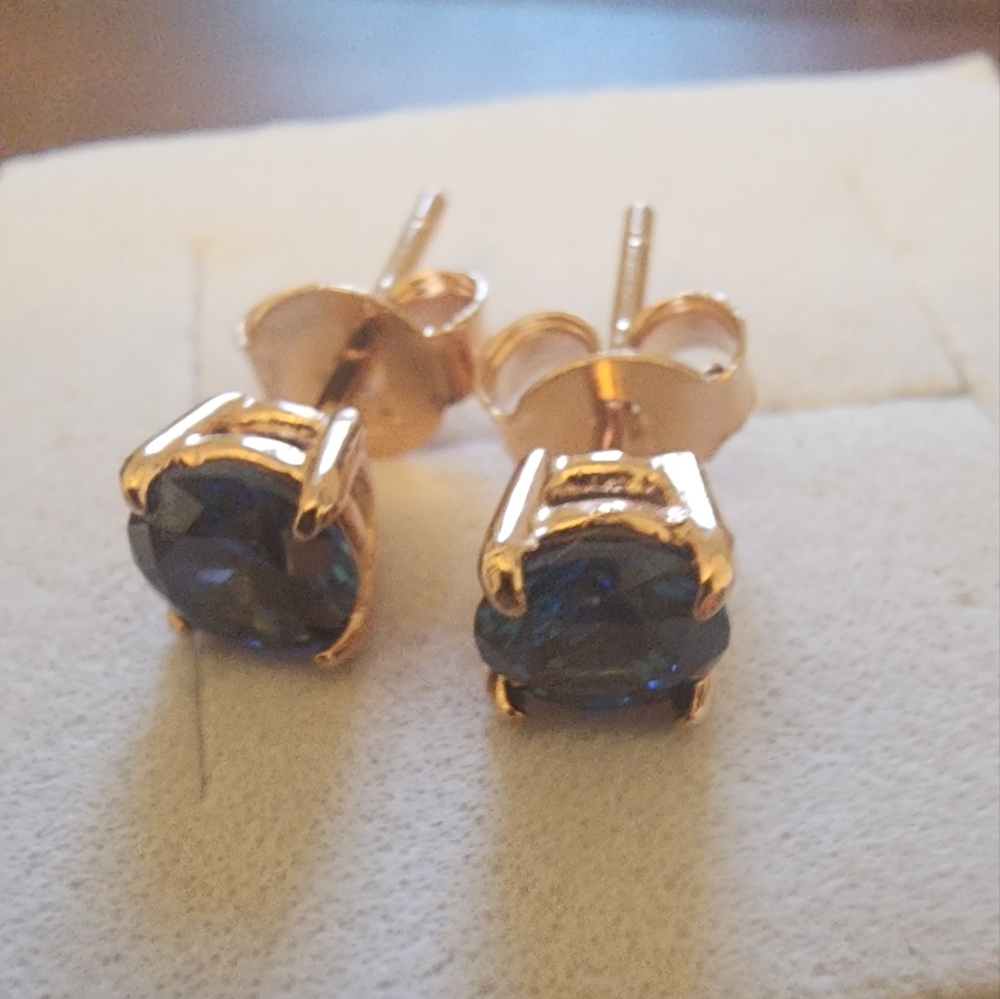 Sapphire Silver Earrings - Picture 4 of 7